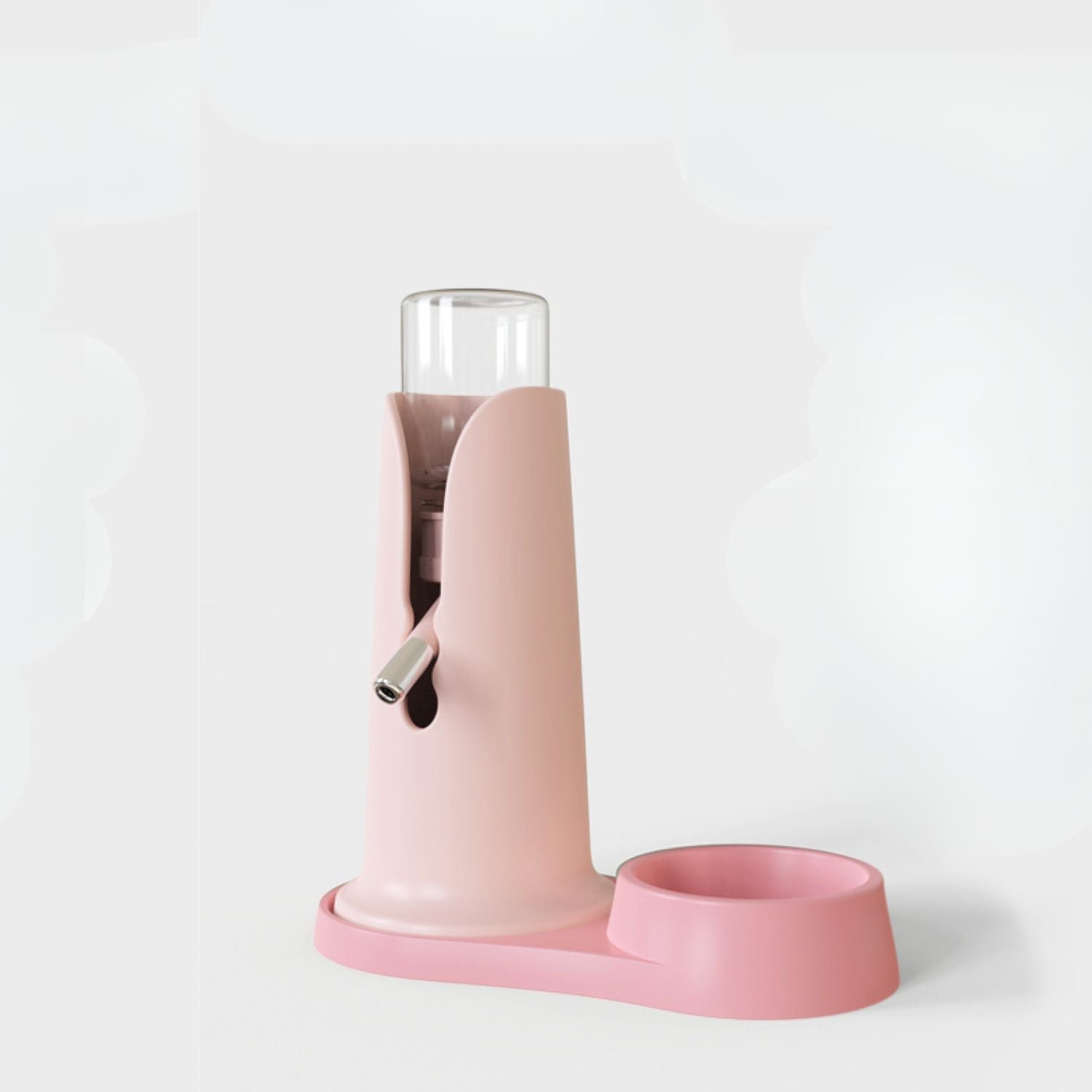 hamster drinkfontein staand roze met rvs drinkbuisje